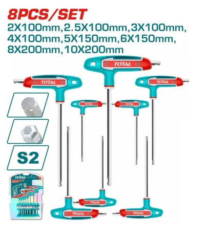 TOTAL JUEGO DE LLAVES HEXAGONALES 8PCS  THHW80826    World Shop