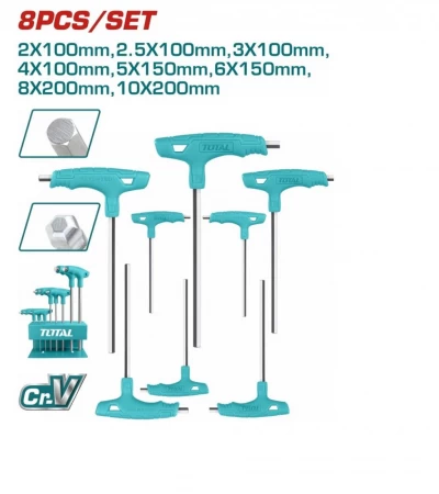 TOTAL JUEGO DE LLAVES HEXAGONALES 8PCS  THHW80826    World Shop