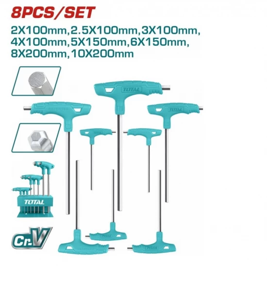 TOTAL JUEGO DE LLAVES HEXAGONALES 8PCS  THHW80826    World Shop