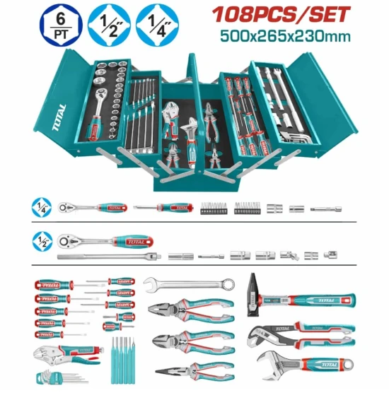TOTAL  KIT DE HERRAMIENTAS THTCS121081 108PCS World Shop