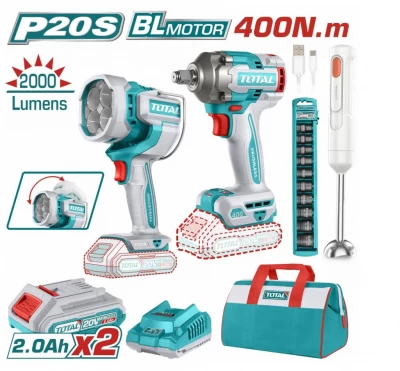 TOTAL COMBO  LLAVE DE IMPACTO +LÁMPARA DE TRABAJO+BATIDORA DE MANO TOSLI240961 World Shop
