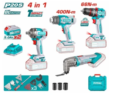 TOTAL COMBO 4PCS INÁLAMBRICO  20V  TOSLI240969 World Shop