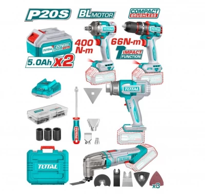 TOTAL COMBO 4PCS INÁLAMBRICO  20V  TOSLI240969 World Shop