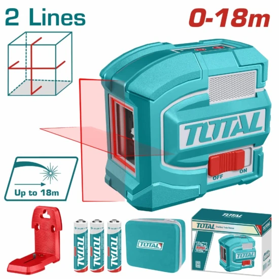 TOTAL NIVEL LASER  TLL156503 18M  ROJO 2 LINEAS World Shop