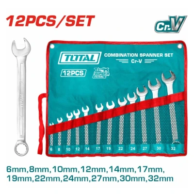 TOTAL  JUEGO DE LLAVES COMBINADAS 12PCS  THT1022122 World Shop