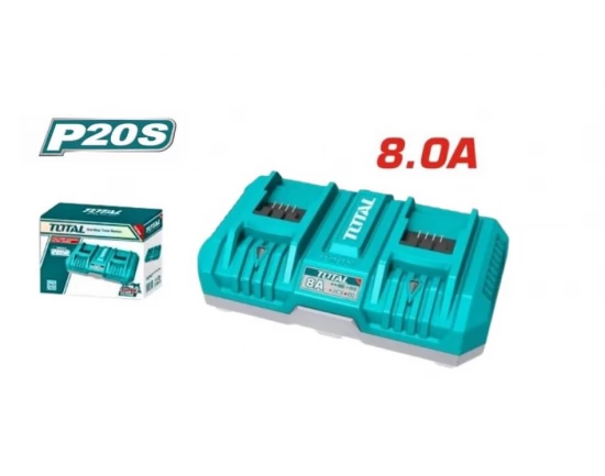 TOTAL CARGADOR DE BATERIA 20V 2 PUERTOS TFCLI2082 World Shop