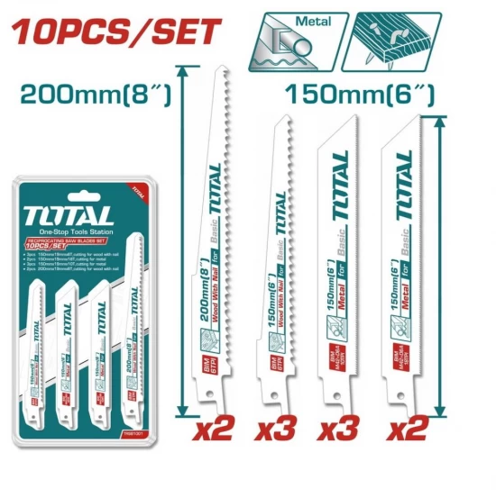 TOTAL HOJA DE SIERRA SABLE  TRSB1001  10PCS World Shop