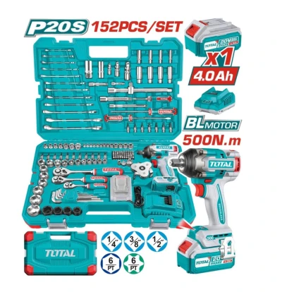 TOTAL KIT DE  HERRAMENTAS 20V THKTHP31522 152PCS  World Shop