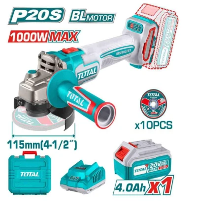 TOTAL  AMOLADORA 20V  TAGLI271531 MOTOR SIN ESCOBILLAS  World Shop