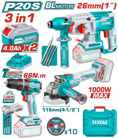 TOTAL COMBO 3PCS 20V  TOSLI241198  World Shop