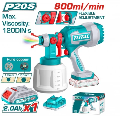 TOTAL  PISTOLA DE PINTURA 20V  TSGLI20042 1BAT World Shop