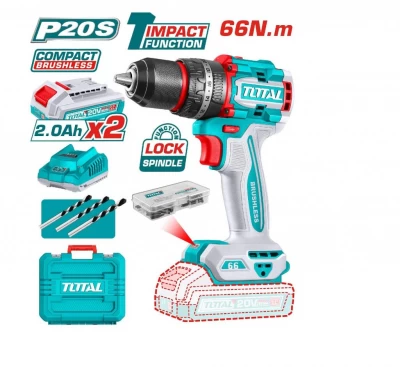 TOTAL TALADRO DE IMPACTO  20V  TDLI20668 MOTOR SIN ESCOBILLAS  World Shop
