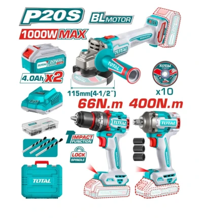 TOTAL COMBO 3PCS INALAMBRICA  TOSLI241291 World Shop