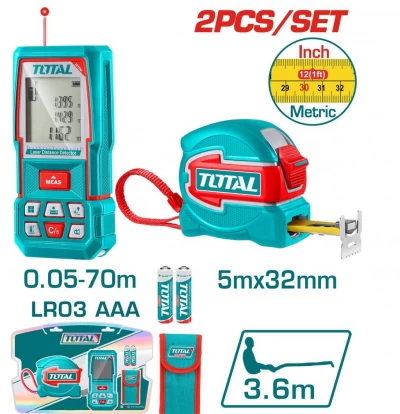 TOTAL KIT COMBINADO DETECTOR DE DISTANCIA + CINTA MÉTRICA   TLDD241201 World Shop