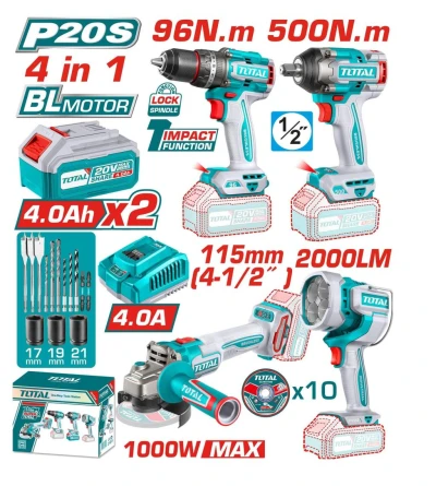 TOTAL COMBO INALAMBRICO 4PCS   TOSLI241292 World Shop