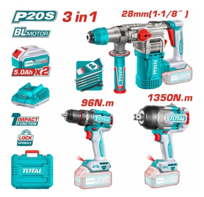 TOTAL COMBO HERRAMIENTAS 3PCS  TOSLI250281 World Shop