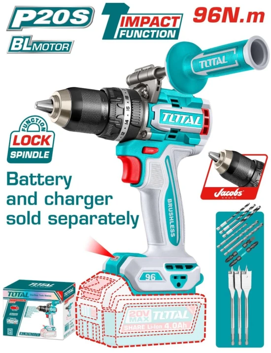 TOTAL TALADRO PERCUTOR  20V 96NM  TIDLI209685 S/B World Shop