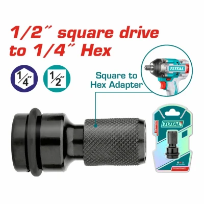 TOTAL  ADAPTADOR DE 1/2 CUADRADO 1/4 HEXAGONAL 50MM  TAC60501 World Shop