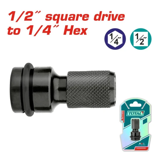 TOTAL  ADAPTADOR DE 1/2 CUADRADO 1/4 HEXAGONAL 50MM  TAC60501 World Shop