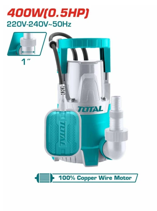 TOTAL BOMBA  SUMERGIBLE   TWP64006  400W  0.5HP 8M World Shop