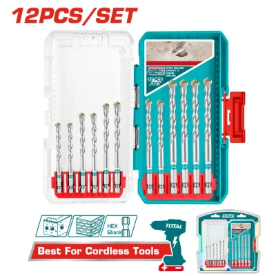 TOTAL JUEGO DE MECHAS PARA CONCRETO 12 PCS TACSDL12206 World Shop