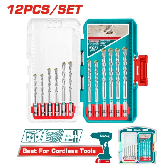 TOTAL JUEGO DE MECHAS PARA CONCRETO 12 PCS TACSDL12206 World Shop