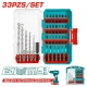 TOTAL KIT DE PUNTAS PARA DESTORNILLADOR DE IMPACTO + BROCAS 33PCS TACSDL11303 World Shop