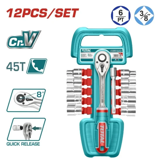 TOTAL JUEGO DE DADOS 3/8 12PCS   THT381121 World Shop