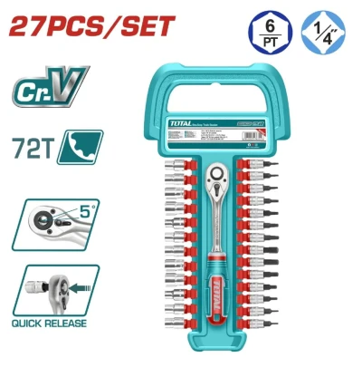 TOTAL  JUEGO DE DADOS CR-V  1/4   27PCS   THT141271    World Shop