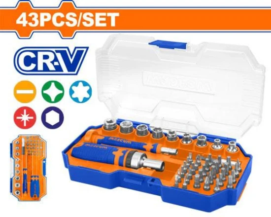 WADFOW JUEGO DE PUNTAS DESTORNILLADOR WSS8B43 43PCS World Shop