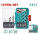 TOTAL JUEGO DE  BROCAS 4341 HSS 15PCS  TACSDL51506  METAL  World Shop
