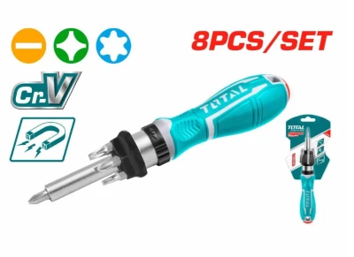TOTAL SET DE DESTORNILLADORES  CON RACHET 8PCS  TACSD30086 World Shop