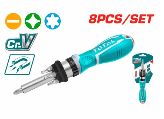 TOTAL SET DE DESTORNILLADORES  CON RACHET 8PCS  TACSD30086 World Shop