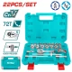 TOTAL  KIT DE HERRAMIENTAS JUEGO DE DADOS  3/8 22PCS  THT381221 World Shop