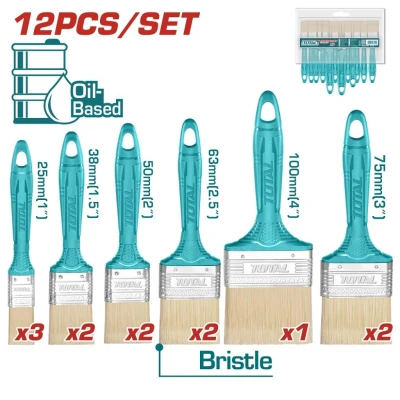TOTAL JUEGO DE BROCHAS PARA PINTURA 12PCS   THT84501201  World Shop