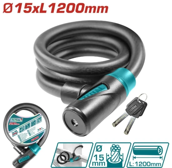 TOTAL CANDADO PARA BICICLETA 15X1200MM  TBK11512 World Shop