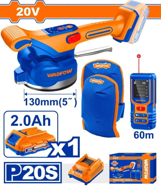 WADFOW KIT COMBINADO DE MÁQUINA VIBRADORA INALÁMBRICA PARA AZULEJOS 3PCS   WOS241185 World Shop