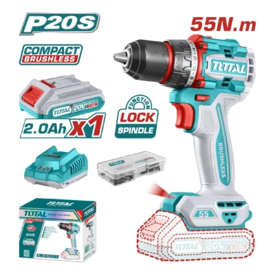TOTAL TALADRO FUNCIÓN DE BLOQUEO DE EJE  20V UTDLI205582  1BAT 2.0AH World Shop