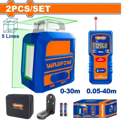 WADFOW COMBO NIVEL LASER 5 LINEAS + MEDIDOR DE DISTANCIA  WLDK3901 World Shop