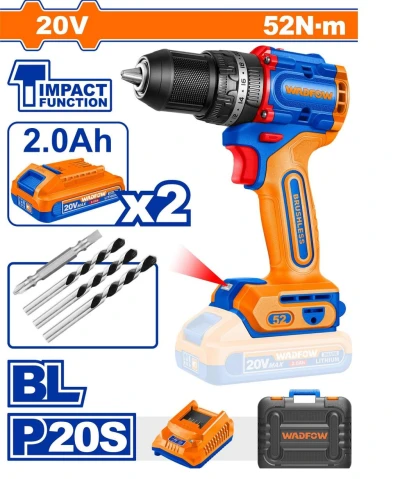 WADFOW TALADRO DE IMPACTO 20V COMPACTO SIN ESCOBILLAS  WCDP5281  World Shop
