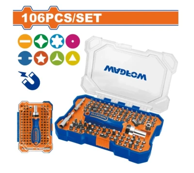 WADFOW JUEGO DE PUNTOS DE DESTORNILLADOR DE TRINQUETE WSS8B05 106PCS World Shop