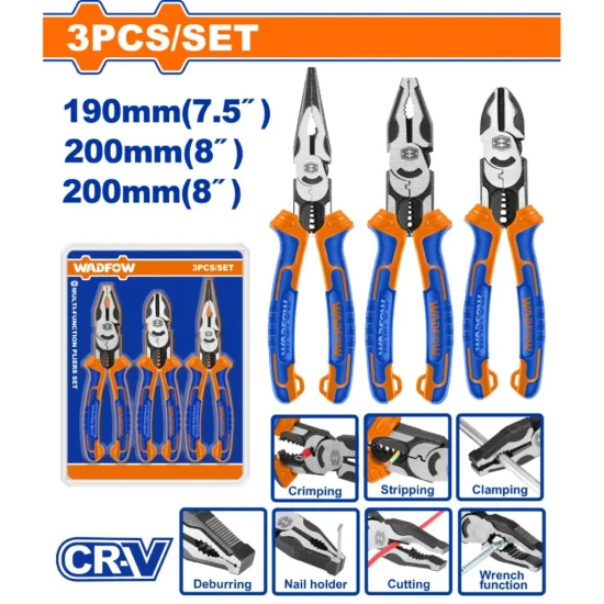WADFOW  ALICATES FUNCIONALES ERGONÓMICO 3PCS    WPS0413   World Shop