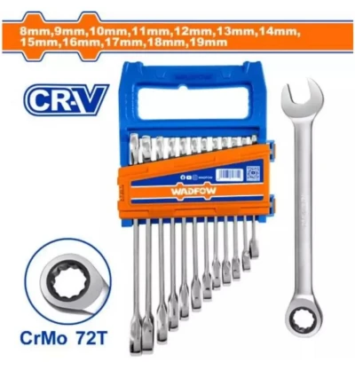 WADFOW KIT LLAVE COMBINADA C/ TRINQUETE WSP4212 12PCS World Shop