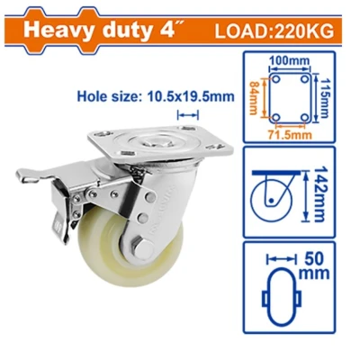 WADFOW RUEDA GIRATORIA 4 CON FRENO 220KG  WJL8403 World Shop