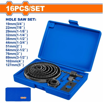 WADFOW JUEGO DE SIERRAS COPA PARA MADERA 16PCS WKJ4416  World Shop