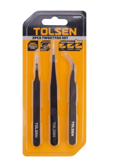 TOLSEN JUEGO DE PINZAS 3PCS 38085 World Shop