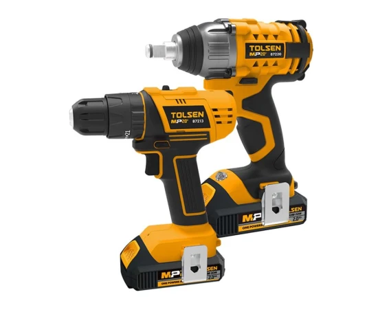 TOLSEN KIT TALADRO + ATORNILLADOR DE IMPACTO INALÁMBRICO  87240 World Shop