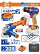 WADFOW COMBO 2PCS AMOLADORA +TALADRO 20V  WCK20273 World Shop