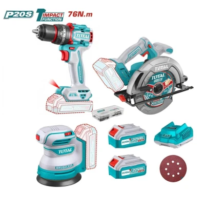 TOTAL COMBO SIERRA+LIJADORA +TALADRO  3PCS  TOSLI250181 World Shop