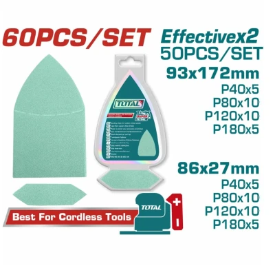 TOTAL  SET DE LIJAS  PARA MÚLTIPLES SUPERFICIES  60PCS  TAC938660 World Shop